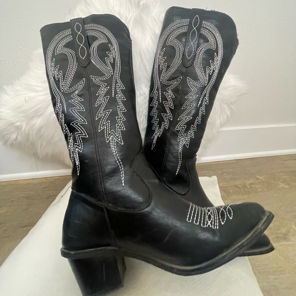 black cowboy boots